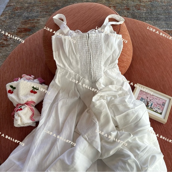 Reformation Balia Linen Dress in White - Picture 10 of 10